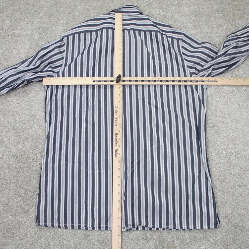 Banana Republic Shirt Mens Large Blue/Gray Slim Fit Albini Italian Fabric Cotton